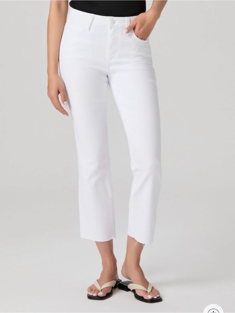 PAIGE Cindy Crop w/ Destroy Hem